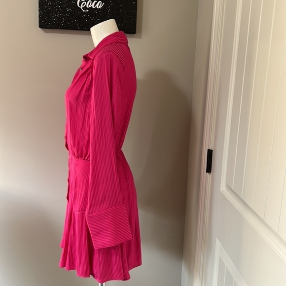 REVOLVE x FREE PEOPLE Everly Shirt Dress Pockets Pink Phenom Sz S - Picture 7 of 16